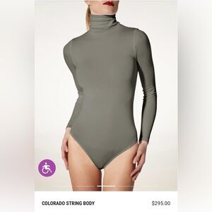 Wolford Charcoal Long Sleeve Bodysuit